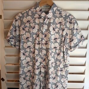 Ted Baker Men's Floral Shirt - Cream and Navy